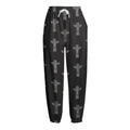 Tribal Totem Pattern Print Fleece Lined Knit Pants