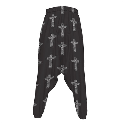 Tribal Totem Pattern Print Hammer Pants
