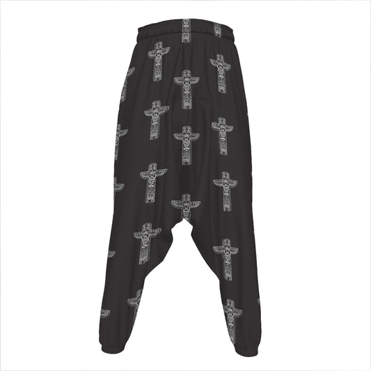 Tribal Totem Pattern Print Hammer Pants