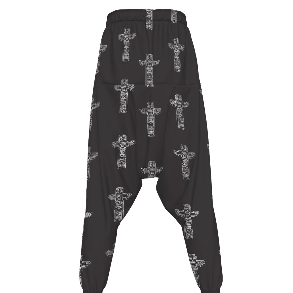 Tribal Totem Pattern Print Hammer Pants