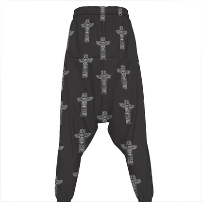 Tribal Totem Pattern Print Hammer Pants