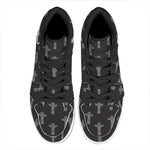 Tribal Totem Pattern Print High Top Leather Sneakers