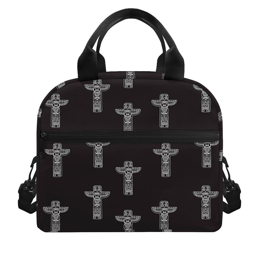 Tribal Totem Pattern Print Insulated Lunch Bag