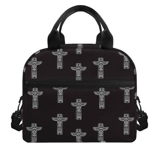 Tribal Totem Pattern Print Insulated Lunch Bag