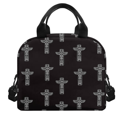 Tribal Totem Pattern Print Insulated Lunch Bag