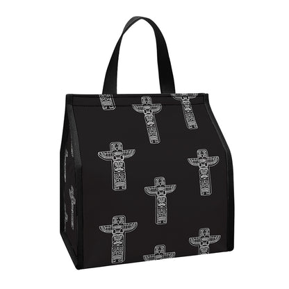 Tribal Totem Pattern Print Insulated Lunch Tote