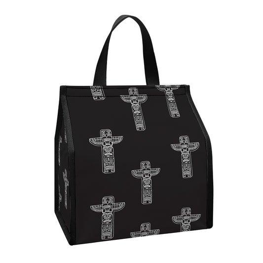 Tribal Totem Pattern Print Insulated Lunch Tote