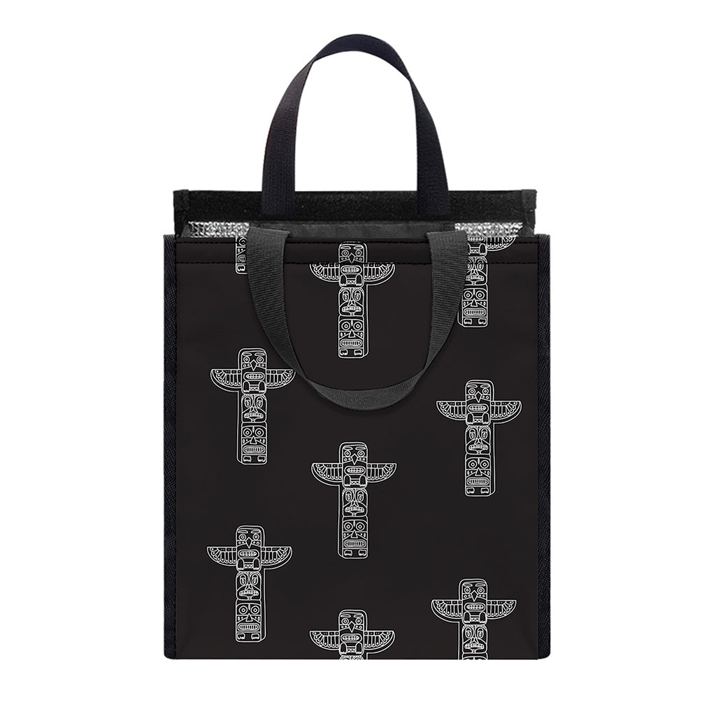 Tribal Totem Pattern Print Insulated Lunch Tote