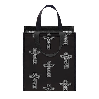 Tribal Totem Pattern Print Insulated Lunch Tote