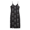 Tribal Totem Pattern Print Jersey Midi Cami Dress