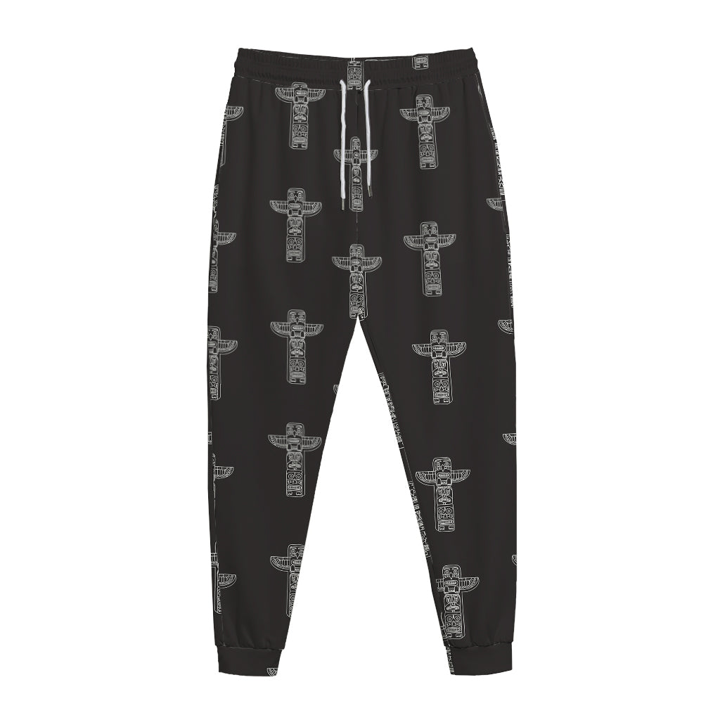 Tribal Totem Pattern Print Jogger Pants