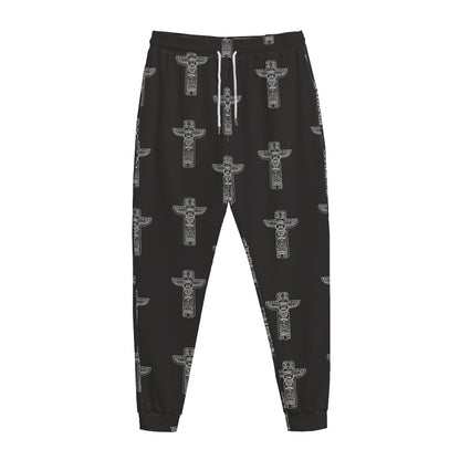 Tribal Totem Pattern Print Jogger Pants