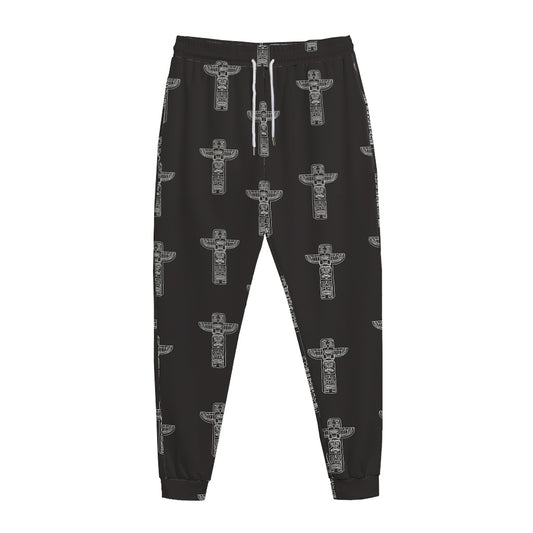 Tribal Totem Pattern Print Jogger Pants