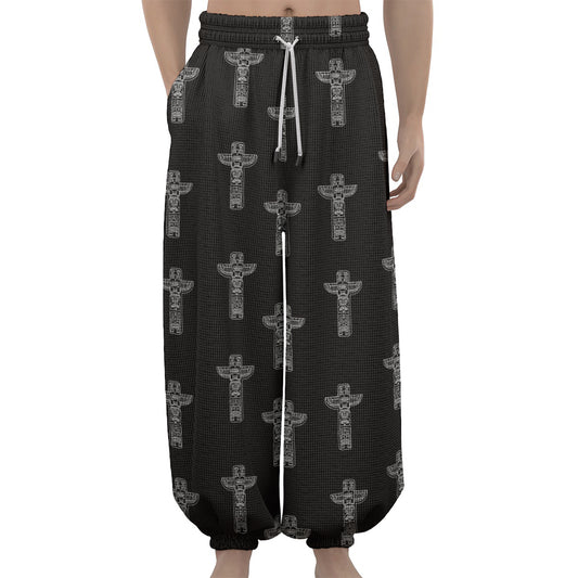 Tribal Totem Pattern Print Lantern Pants