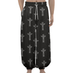 Tribal Totem Pattern Print Lantern Pants