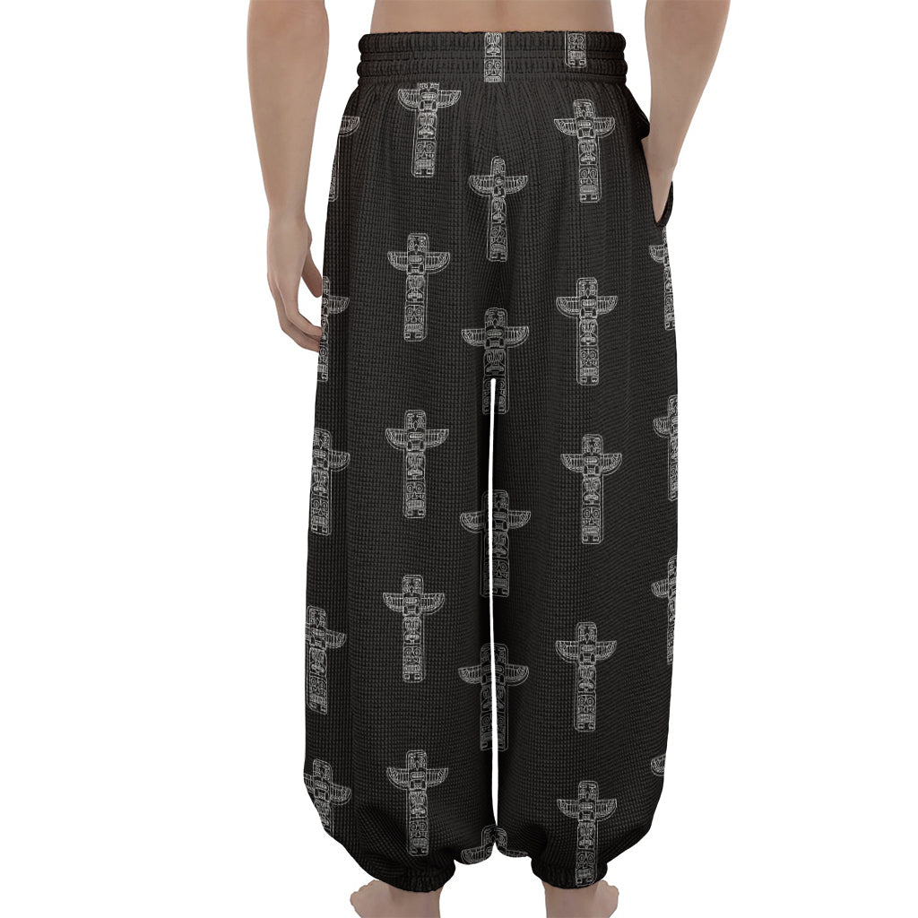 Tribal Totem Pattern Print Lantern Pants