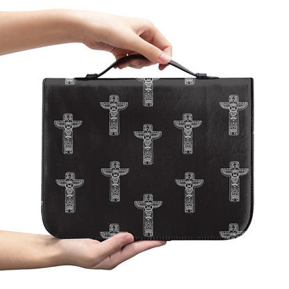 Tribal Totem Pattern Print Leather Bible Cover