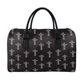 Tribal Totem Pattern Print Leather Duffel Bag