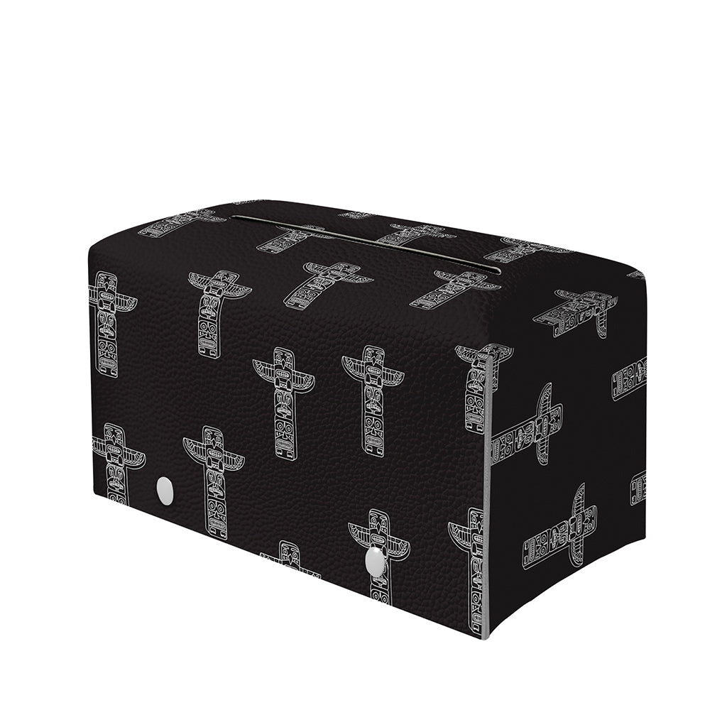 Tribal Totem Pattern Print Leather Tissue Box Cover