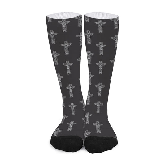 Tribal Totem Pattern Print Long Socks