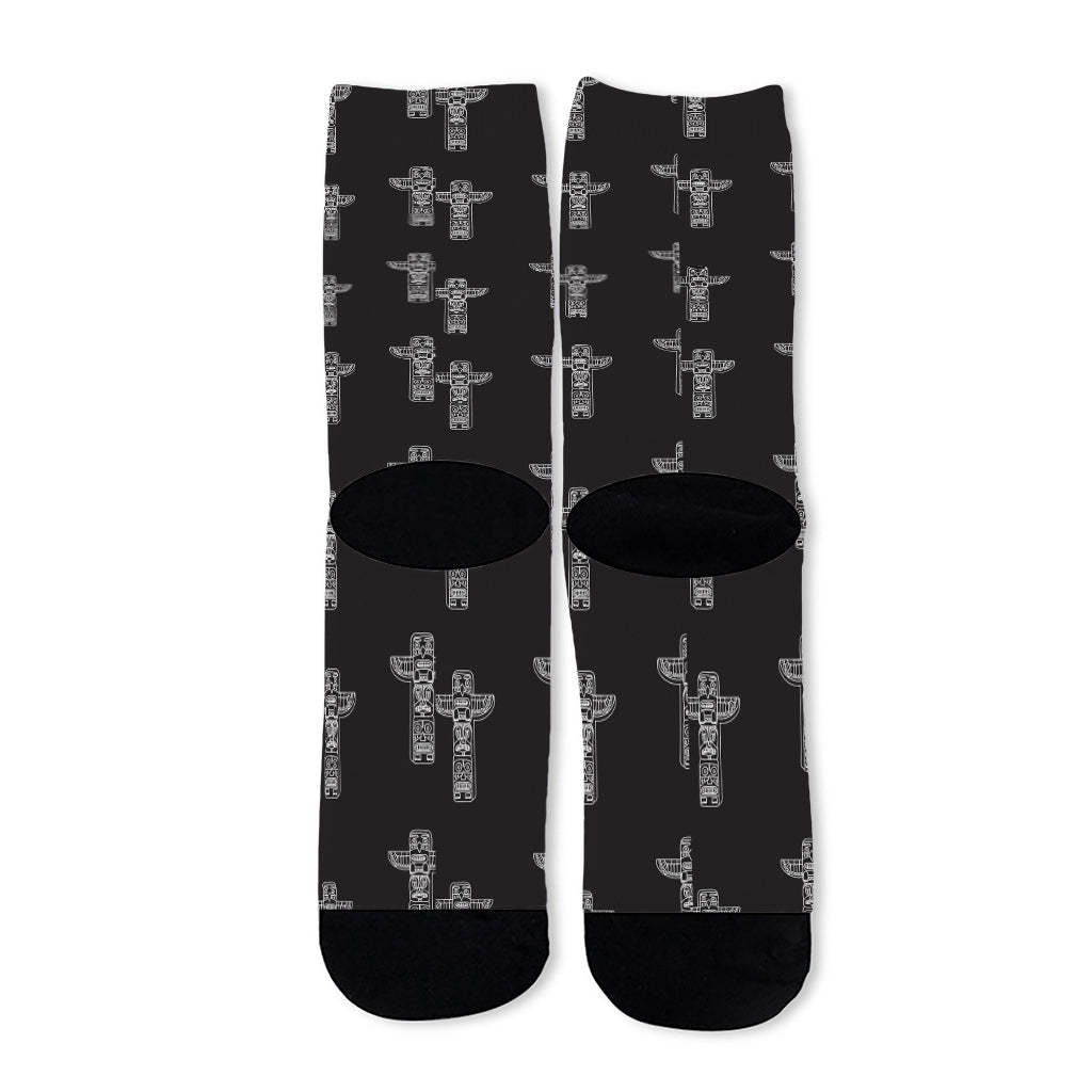 Tribal Totem Pattern Print Long Socks