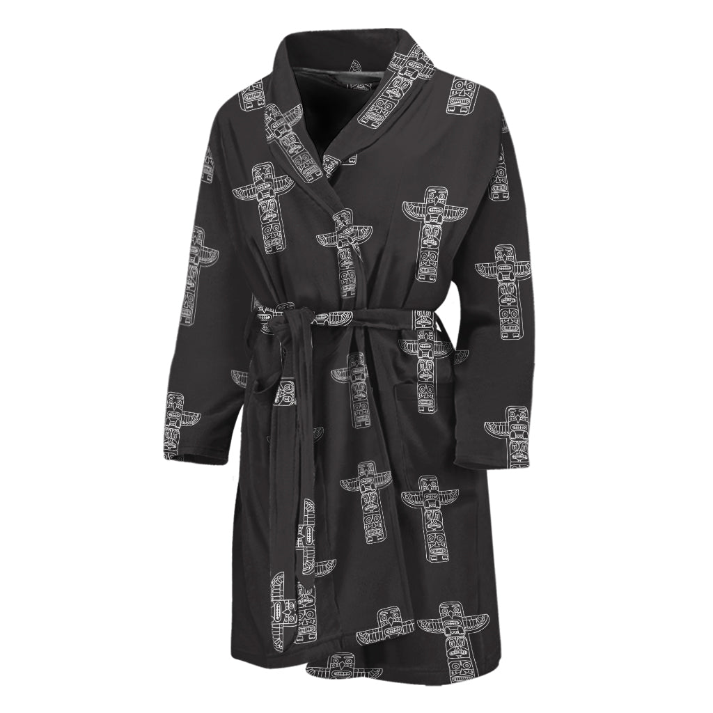 Tribal Totem Pattern Print Men's Bathrobe