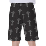 Tribal Totem Pattern Print Men's Beach Shorts