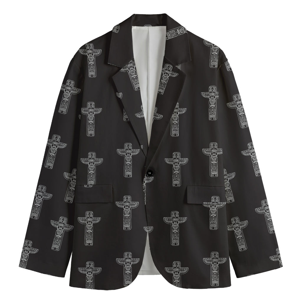 Tribal Totem Pattern Print Men's Blazer