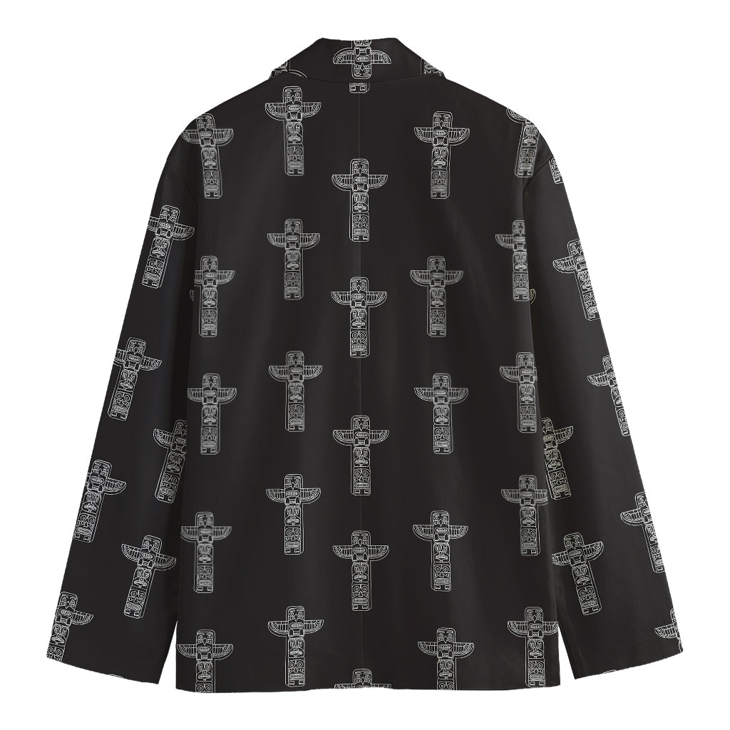 Tribal Totem Pattern Print Men's Cotton Blazer