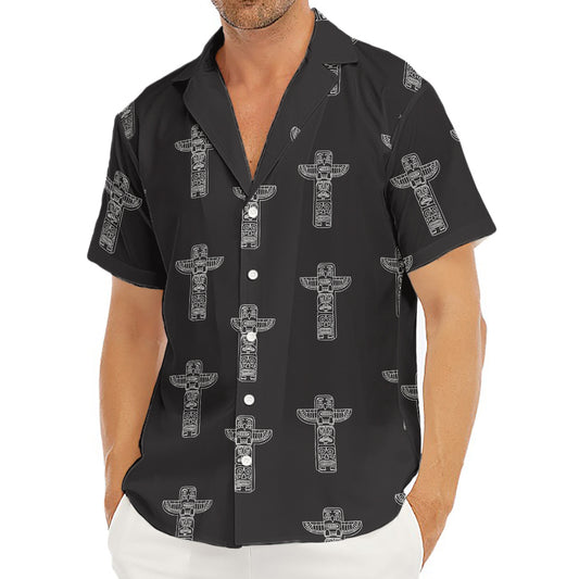 Tribal Totem Pattern Print Men's Deep V-Neck Shirt