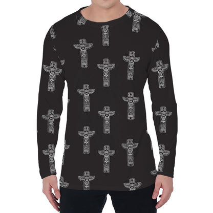 Tribal Totem Pattern Print Men's Long Sleeve T-Shirt