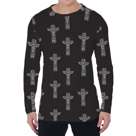 Tribal Totem Pattern Print Men's Long Sleeve T-Shirt