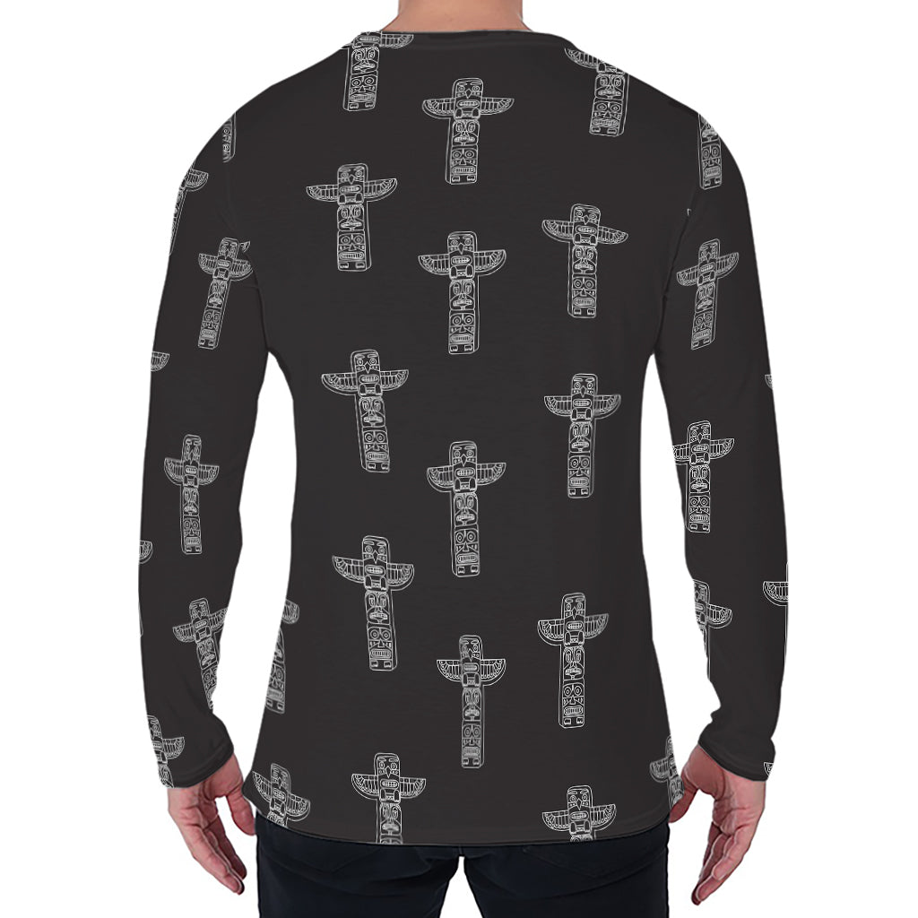 Tribal Totem Pattern Print Men's Long Sleeve T-Shirt