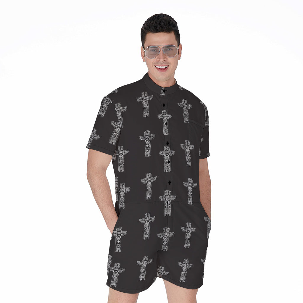 Tribal Totem Pattern Print Men's Rompers