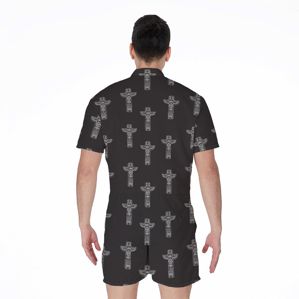 Tribal Totem Pattern Print Men's Rompers