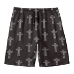 Tribal Totem Pattern Print Men's Swim Trunks