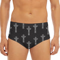 Tribal Totem Pattern Print Men's Triangle Swim Briefs