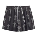 Tribal Totem Pattern Print Mesh Shorts