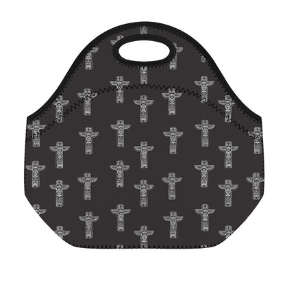Tribal Totem Pattern Print Neoprene Lunch Bag