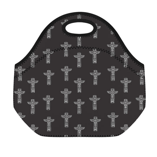Tribal Totem Pattern Print Neoprene Lunch Bag
