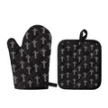 Tribal Totem Pattern Print Oven Mitt And Pot Holder Set