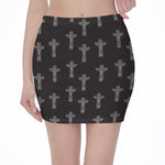 Tribal Totem Pattern Print Pencil Mini Skirt