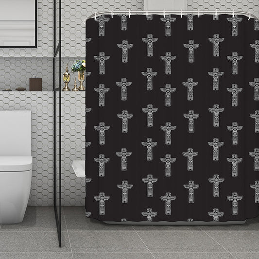 Tribal Totem Pattern Print Polyester Shower Curtain