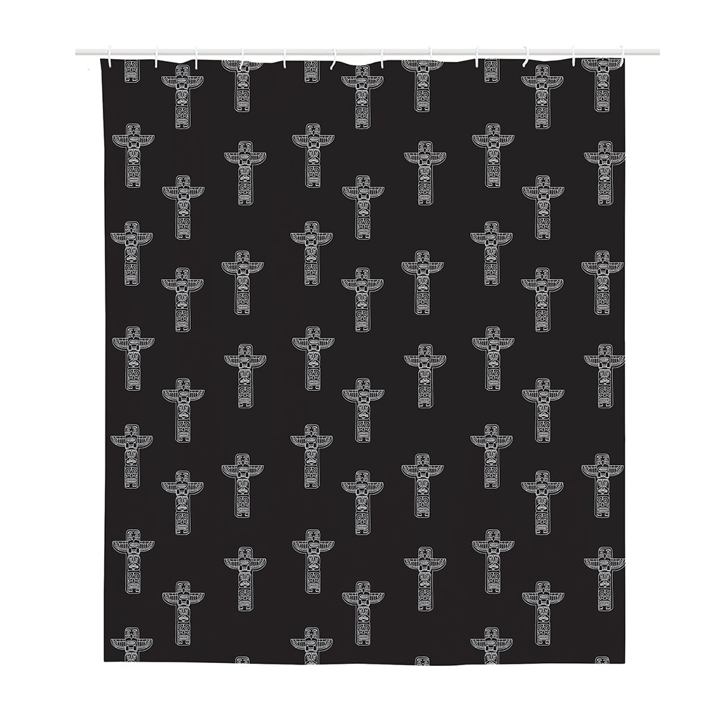 Tribal Totem Pattern Print Polyester Shower Curtain