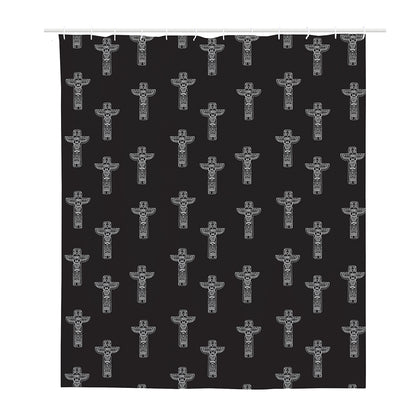 Tribal Totem Pattern Print Polyester Shower Curtain