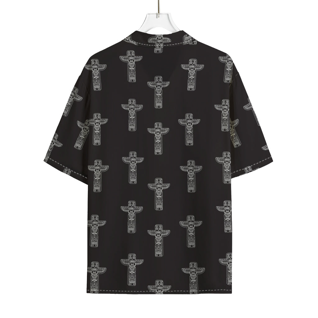 Tribal Totem Pattern Print Rayon Hawaiian Shirt