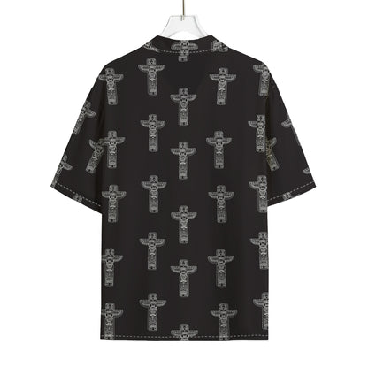 Tribal Totem Pattern Print Rayon Hawaiian Shirt