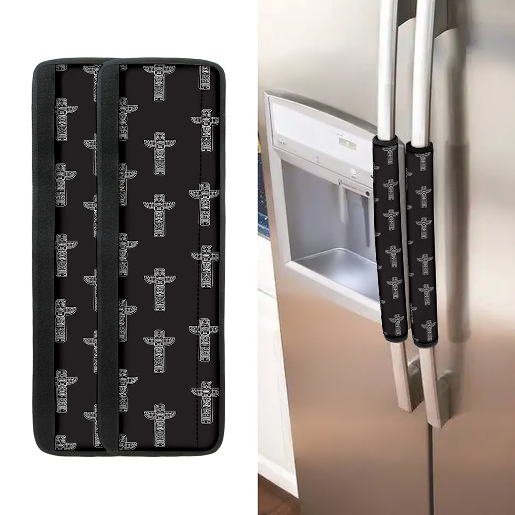 Tribal Totem Pattern Print Refrigerator Handle Covers