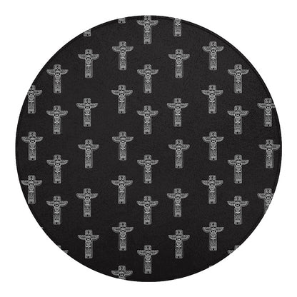 Tribal Totem Pattern Print Round Blanket