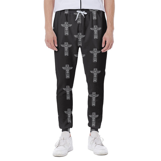 Tribal Totem Pattern Print Scuba Joggers